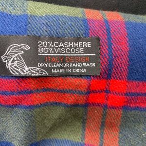 Cashmere Italian designed plaid scarf